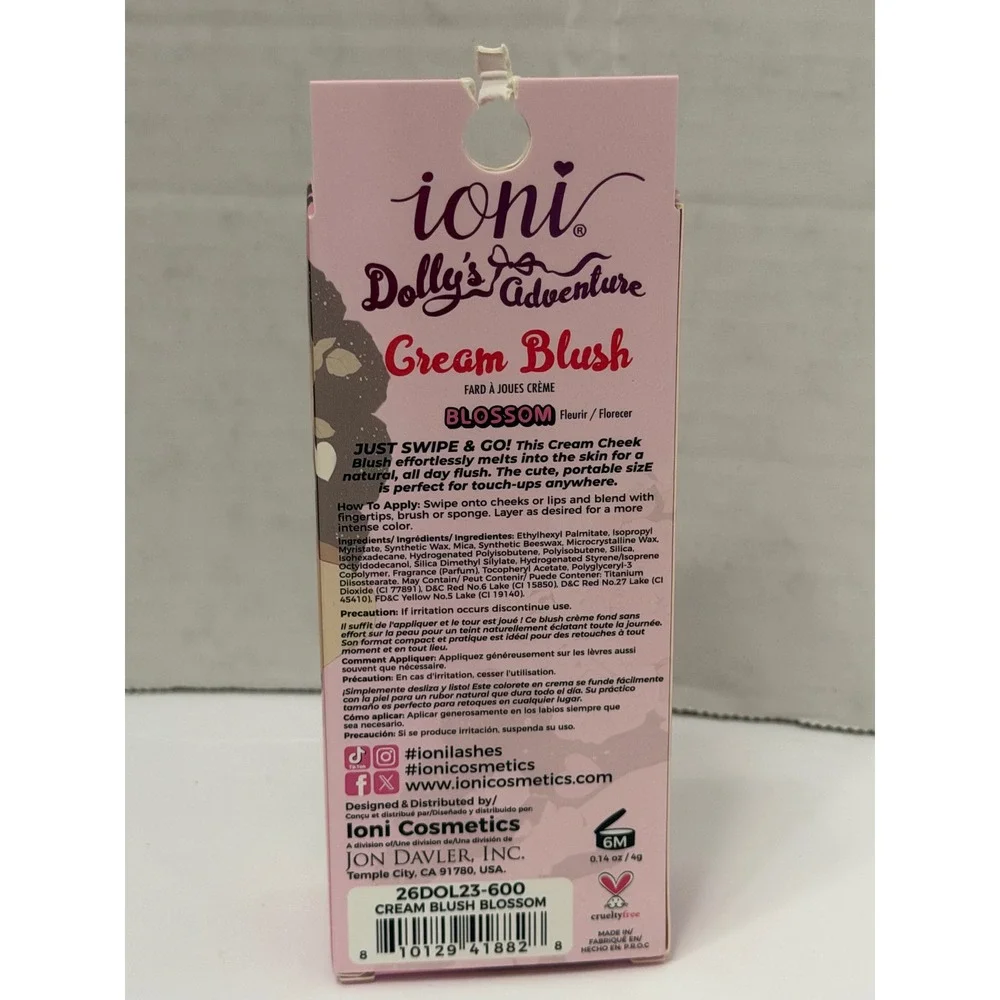 Ioni Dollys Adventure Cream Blush Blossom 26DOL23-600 Pink Natural Finish 0.14oz
